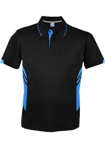 Aussie Pacific Tasman Men's Polo Shirt 1311 Casual Wear Aussie Pacific Black/Cyan S 